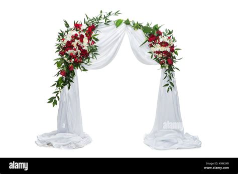 Beautiful Roses Flower Arch Wedding Decoration With Red And White Roses