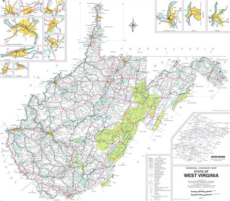 West Virginia Wv Road And Highway Map Printable Maps