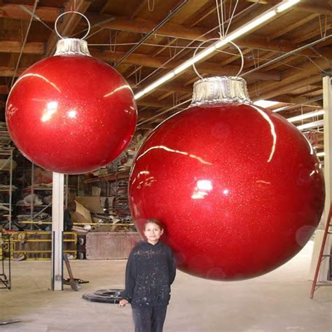 Outdoor Large Commercial Christmas Displays Stack Red Fiberglass