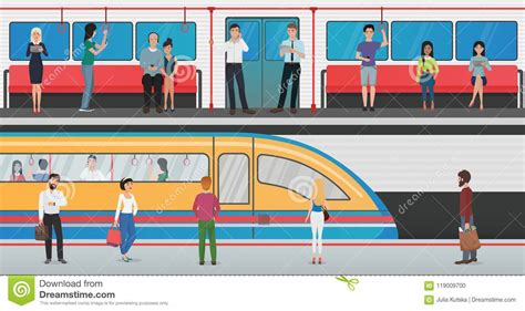 Train Underground Station Stock Illustrations 5914 Train Underground