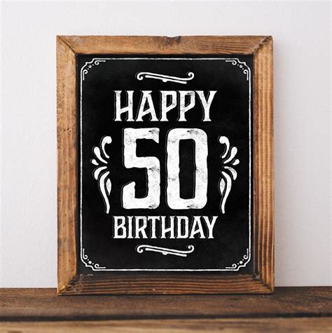Birthday Sign Printable 50th Birthday Party Decorations 50th
