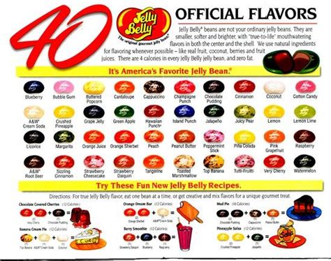 Official Flavors Jelly Belly Beans Jelly Belly Jelly Belly Recipes