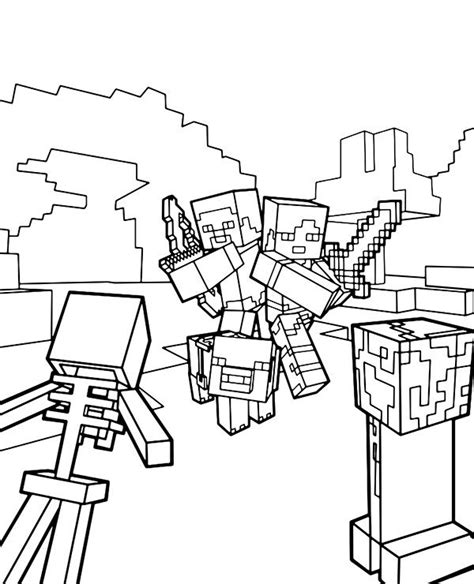 Minecraft Alex And Steve Minecraft Coloring Pages Spider Coloring