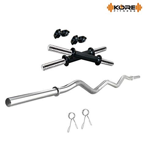 Kore Pvc 10 40 Kg Home Gym Set With One 3 Ft Curl And One Pair Dumbbell