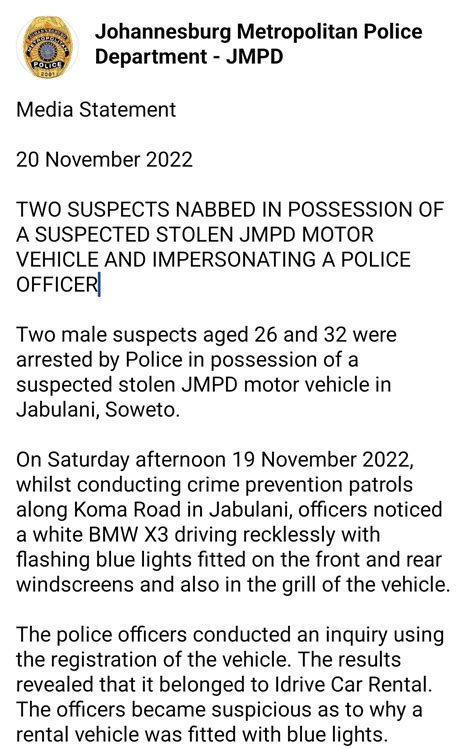 jo burg metro police department jmpd on twitter two suspects nabbed in possession of a