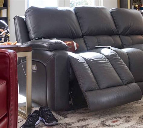 La Z Boy Greyson Leather Power Reclining Sofa Baci Living Room