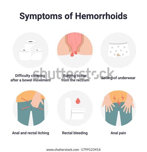 Set Infographic Medical Icons Symptoms Hemorrhoids Stock Vector Royalty Free