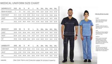 Medical Uniform Size Chart Legacy School And Career Apparel
