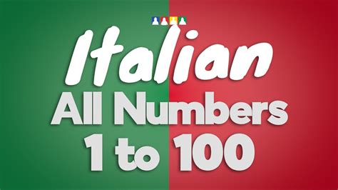 Count To 100 In Italian Italian Numbers 1 To 100 Italian Numbers 1