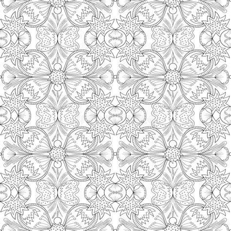 Damask Style Pattern Hand Drawn Coloring Page A Seamless Vector