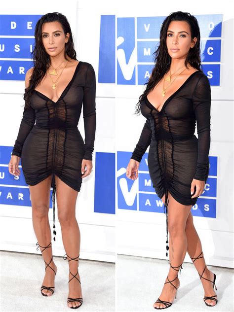 Kim Kardashian Flashes Ample Assets As She Goes Braless In Sheer Mini