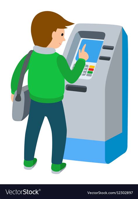 Man Using Atm Machine Of Royalty Free Vector Image