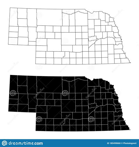 Mapas Do Condado Nebraska Ilustração Stock Ilustração De Silhueta