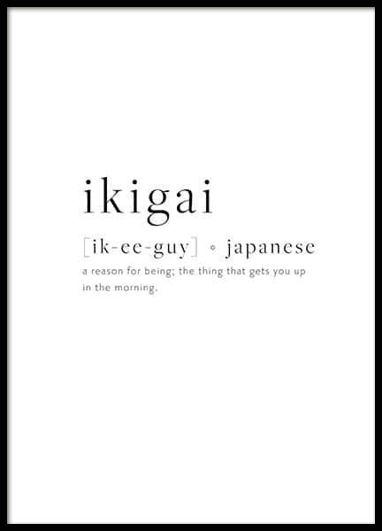 Ikigai Poster Unusual Words Aesthetic Words Words Quotes