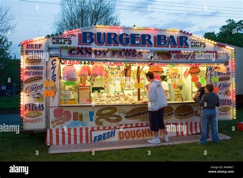A Food Stall At The Funfair At Bardwell In Suffolk Stock Photo Alamy