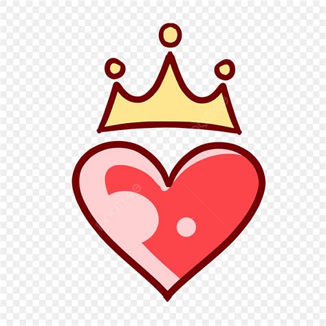 Большое красное сердце и корона Png украшение подобно предложить