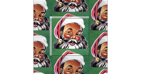 African American Black Santa Claus Christmas Fabric Zazzle