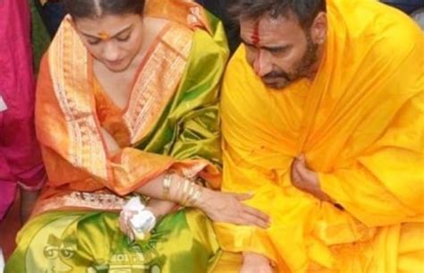 Kajol and her daughter nysa happily posed for a picture in the casual lounge area, which consists of a bright red leather sofa. Pictures Of Kajol Wedding : When Ajay Devgn Forgot His And ...