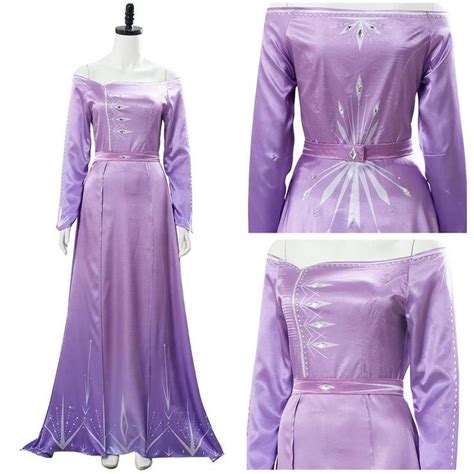 Frozen 2 Elsa Dress Nightgown Gown Pink Arendelle Bedroom Dress Purple Violet Cosplay Costume