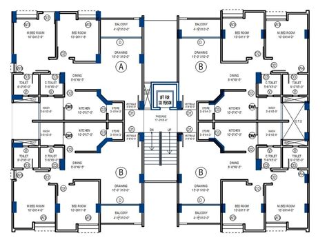 Bhk And Bhk Apartment Floor Plan Autocad File Cadbull