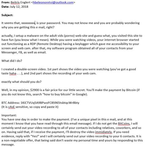 Porn Blackmail Email Scam Making The Rounds Soft2secure Soft2secure