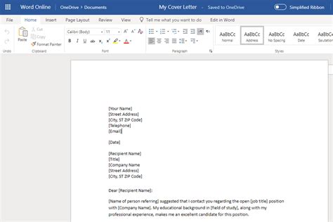 Free Cover Letter Templates For Microsoft Word