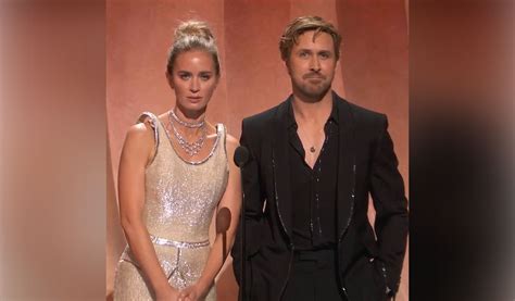 Oscars 2024 Emily Blunt Roasts Ryan Gosling In ‘barbenheimer Rivalry
