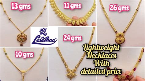 Lalitha Jewellers Lightweight Necklaces Designs With Priceandweight