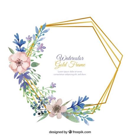 Free Vector Elegant Floral Frame With Watercolor Style Floral Cards