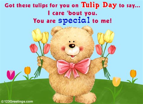 A Cute Wish On Tulip Day Free Tulip Day Ecards Greeting Cards 123