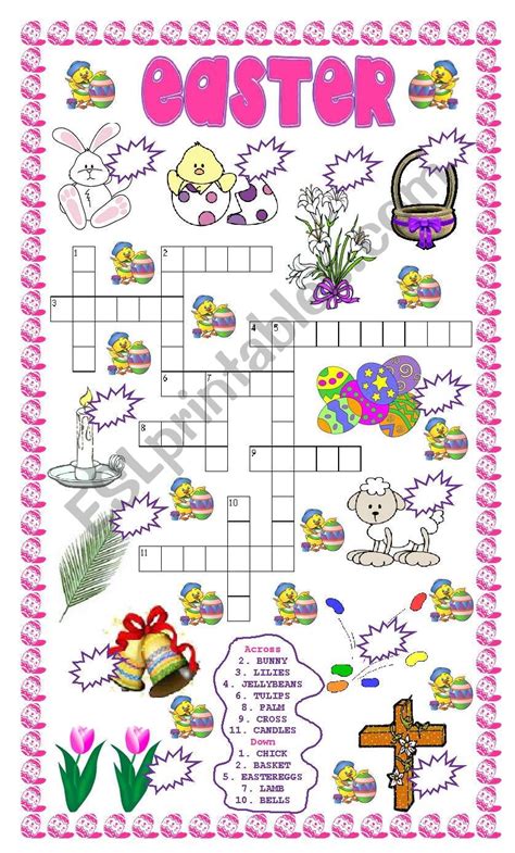 Easter Puzzle And Number The Pictures Esl Worksheet By Lupiscasu