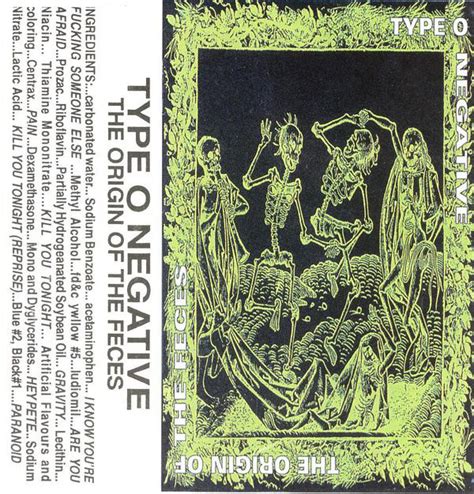 Type O Negative The Origin Of The Feces 1996 Cassette Discogs