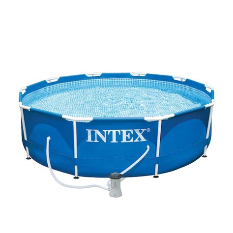 Intex 10 Ft X 10 Ft X 30 In Metal Frame Round Above Ground Pool With