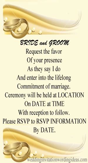Gary truman request your lovely presence at a reception after the wedding of their daughter. Formal Wedding Invitation Wordings - How To Write