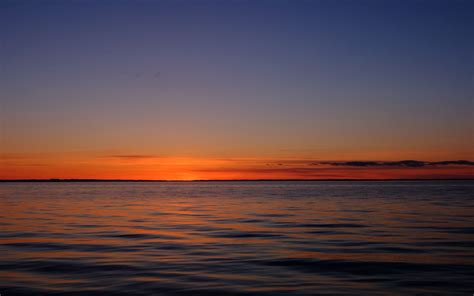 Download Wallpaper 3840x2400 Sunset Horizon Sea Night Sky 4k Ultra