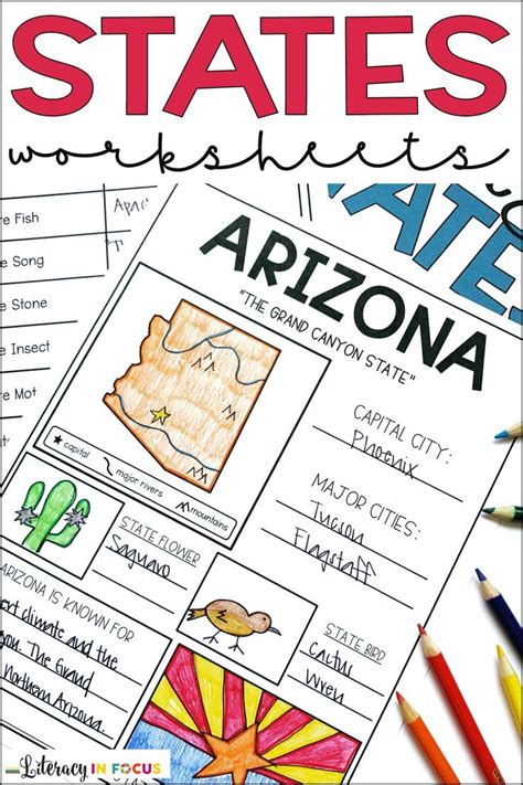 50 States Worksheets Printable And Digital Map Included In 2020