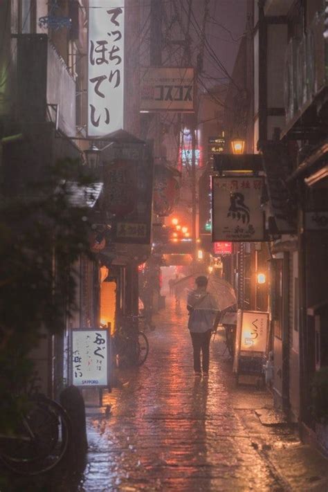 Rainy Night In Osaka Japan Rraining