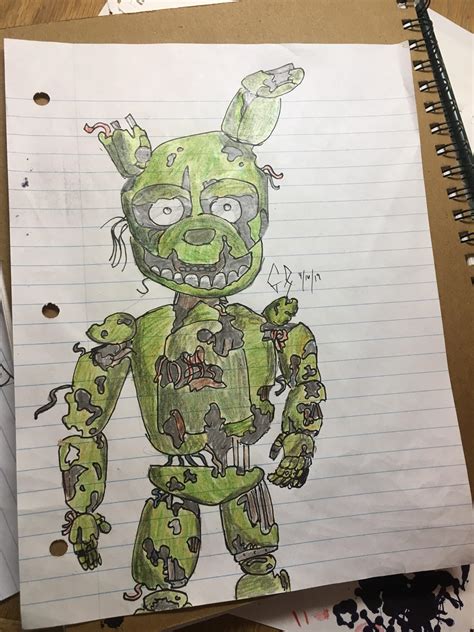 Finished This Springtrap Drawing Rfivenightsatfreddys