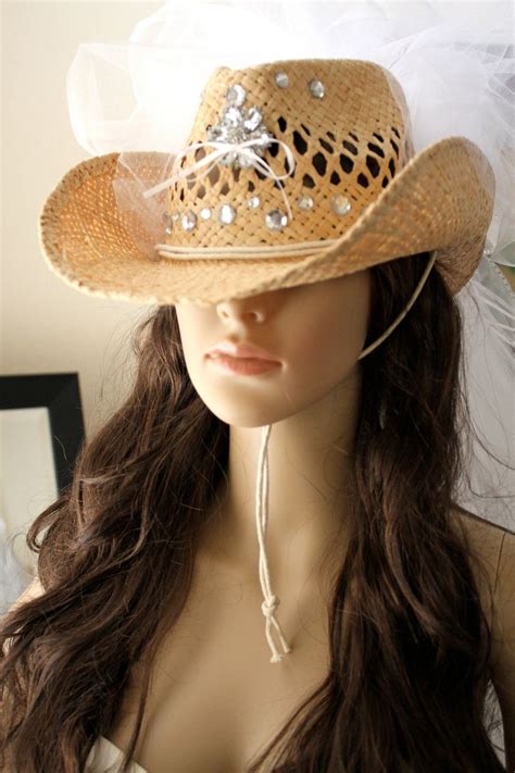 Cowboy Hat Bridal Veil Bachelorette Cowboy Hat From Las Vegas By Vegas