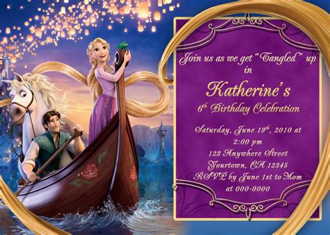 Tangled Invitation From Cumpleaños Rapunzel Cumpleaños