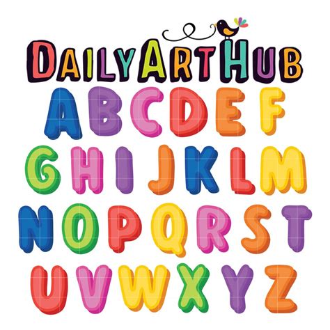 Cute Colorful Alphabet Clip Art Set Daily Art Hub Graphics