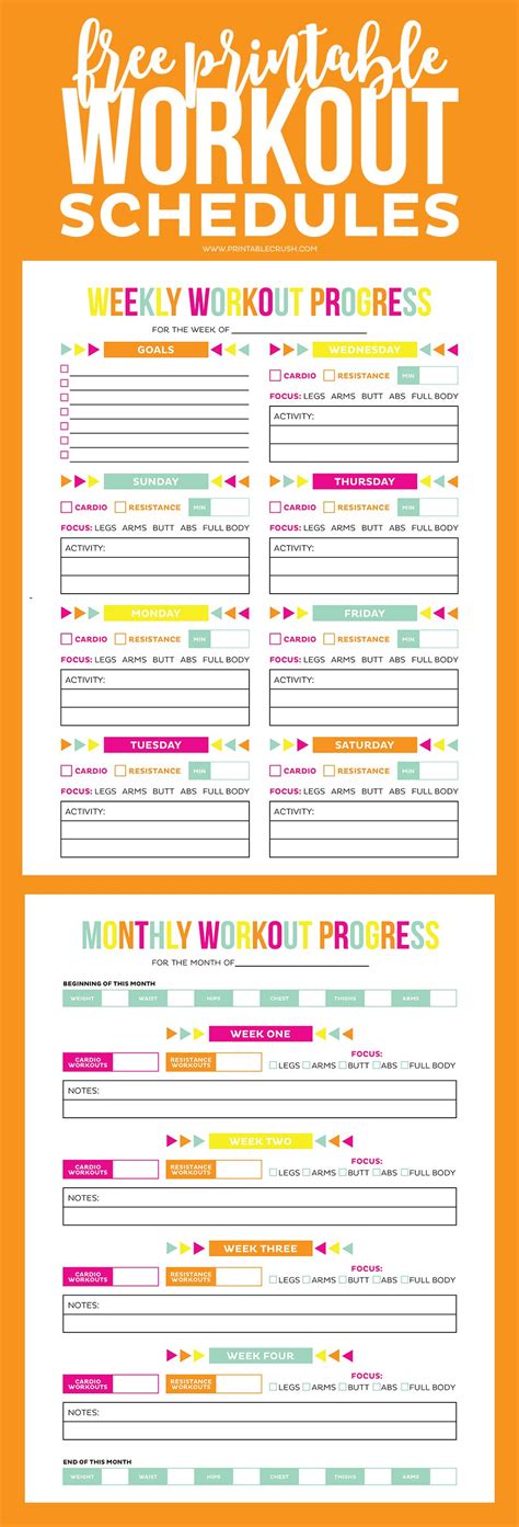 Download This Free Printable Workout Schedule And Progress Sheet To