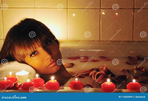 Woman Bath Flower Stock Image Image Of Attractive Adult