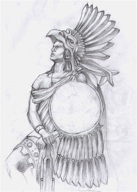 Aztec Warrior By Theegas Warrior Drawing Aztec Warrior Tattoo Aztec