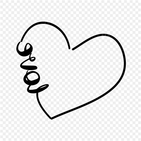 Drawn Love Heart Vector Hd Images Svg Hand Drawn Simple Romantic Black