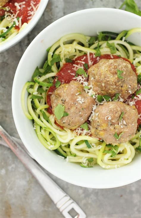 Turkey Meatballs And Zucchini Noodles