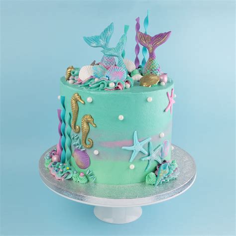 Ocean Birthday Cakes Mermaid Theme Birthday Party Little Mermaid