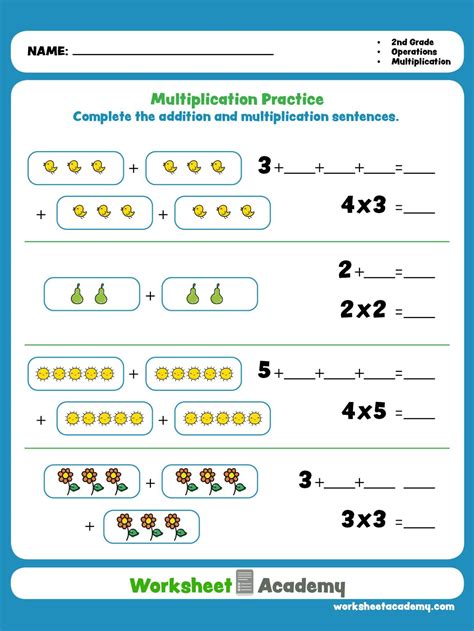 2nd Grade Multiplication Methods Worksheet