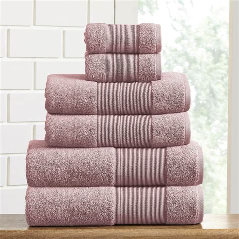 Modern Threads Aircloud 100 Cotton 6 Piece Luxury Towel Set Pink