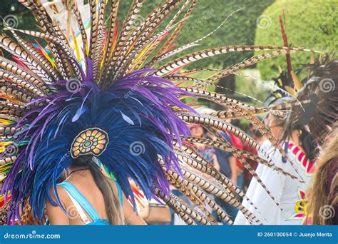 Mexican Dancer Headdress With Colorful Feathers Stock Photo Image Of